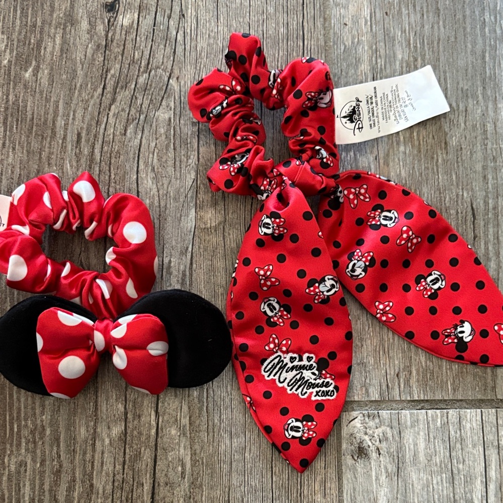 Disney Red Minnie Mouse Hair Accessory Scrunchie